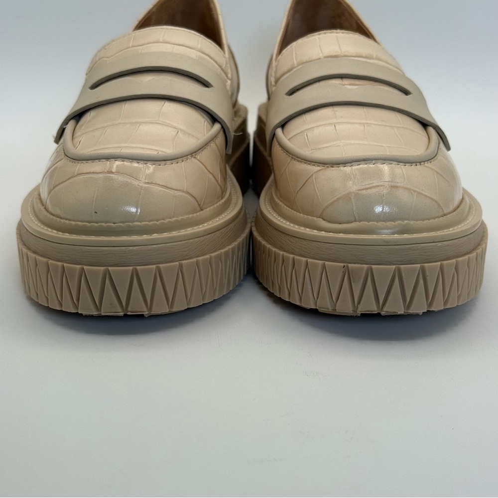 SCHUTZ Viola Croc Embossed Leather Chunky Slip On Loafers Size 8B - Picture 10 of 17